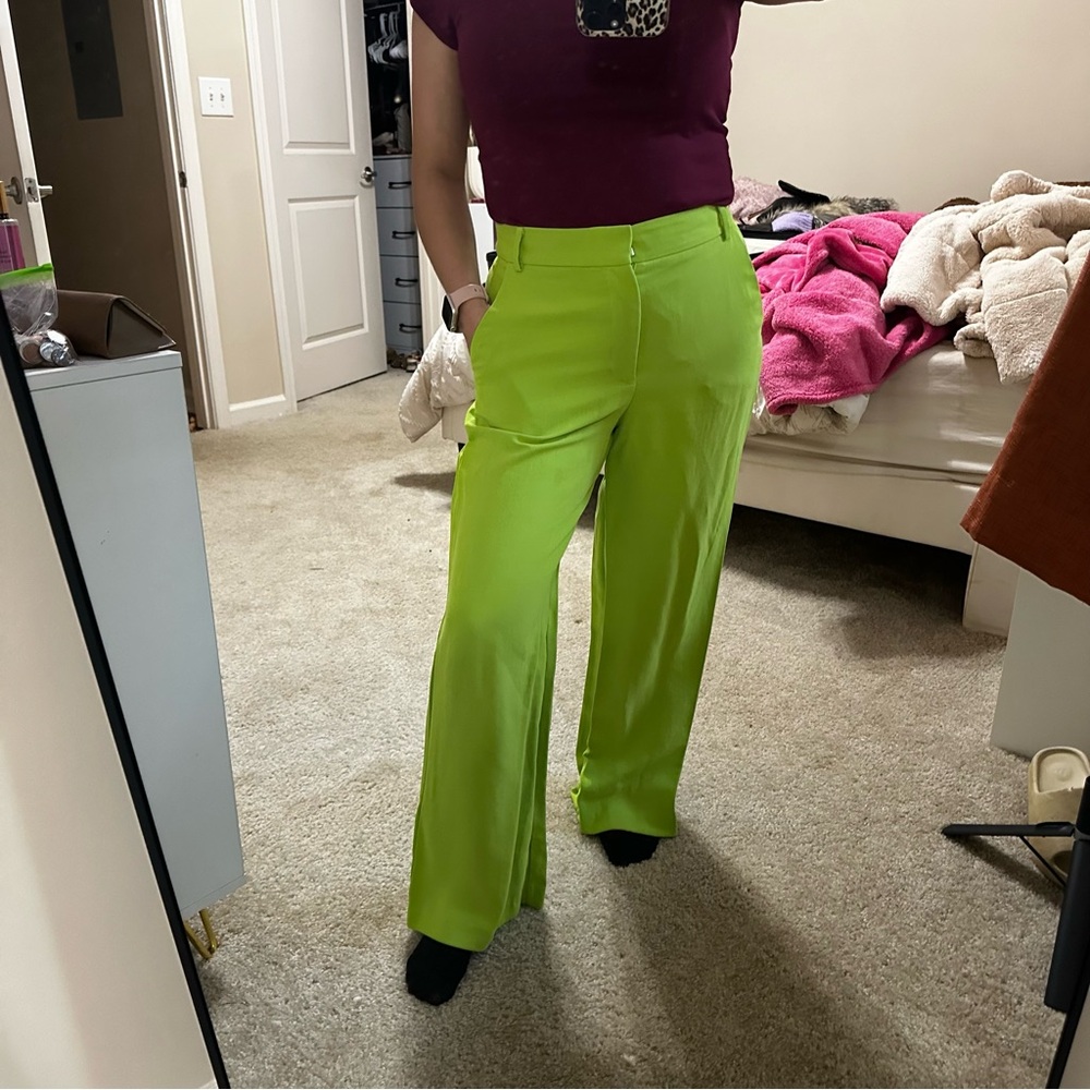 Zara Bright Green full length pants